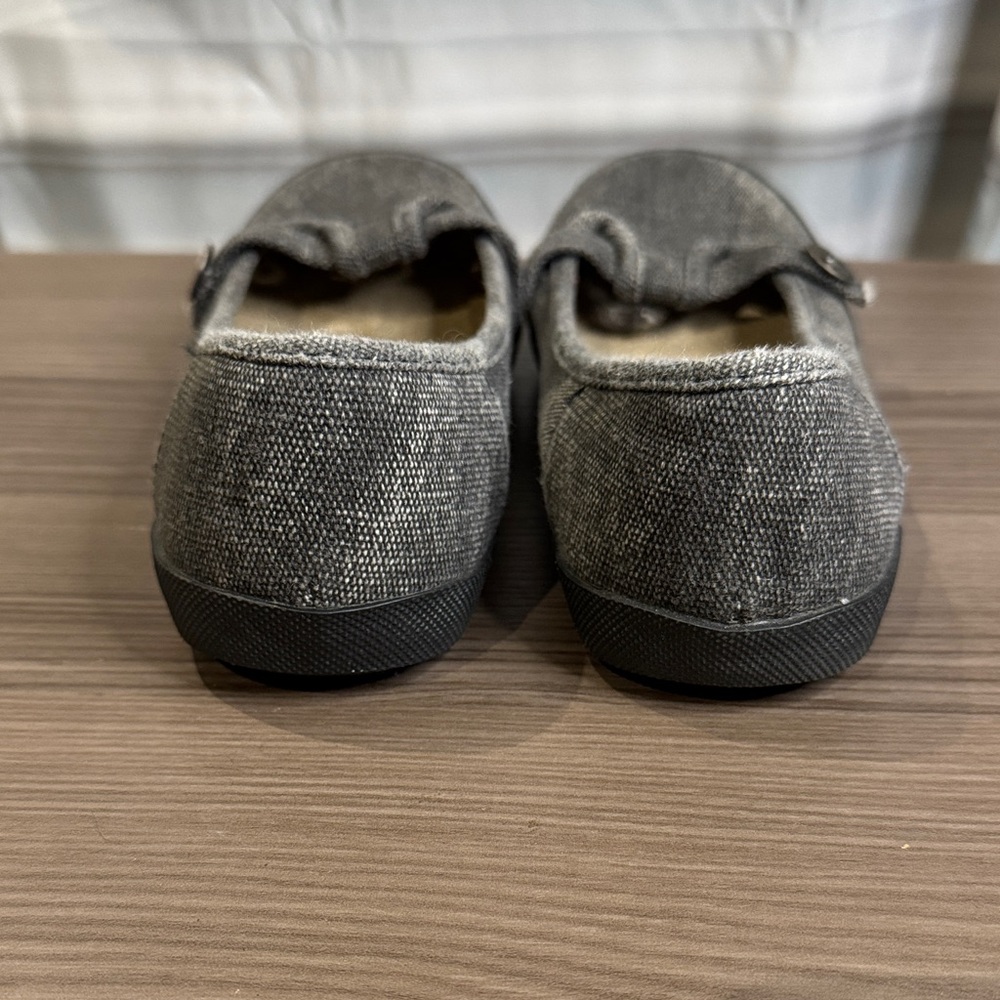 Massimo Gray Denim Flats with Black Sole - Picture 4 of 9